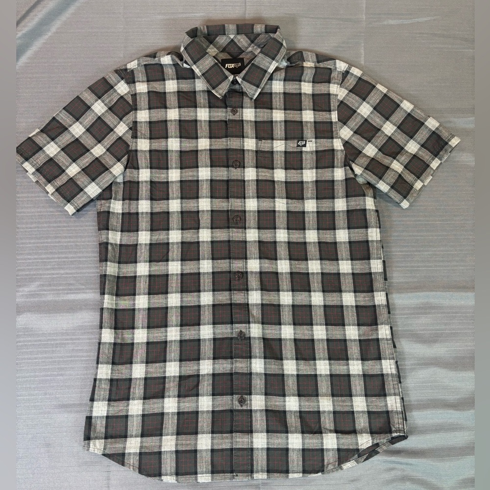FOX Racing Plaid Button Up Shirt | Short Sleeve | Men’s Small